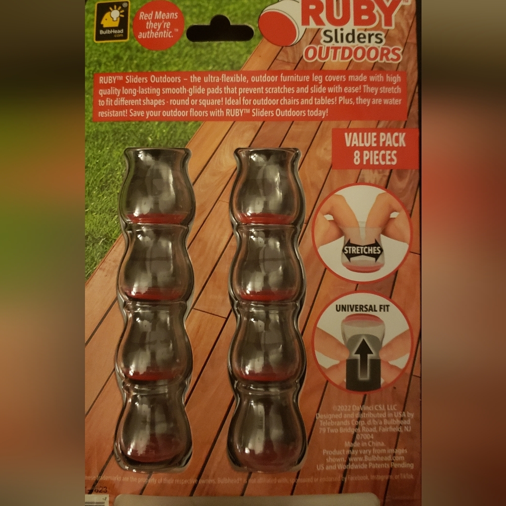 NWOT Ruby Outdoor furniture sliders